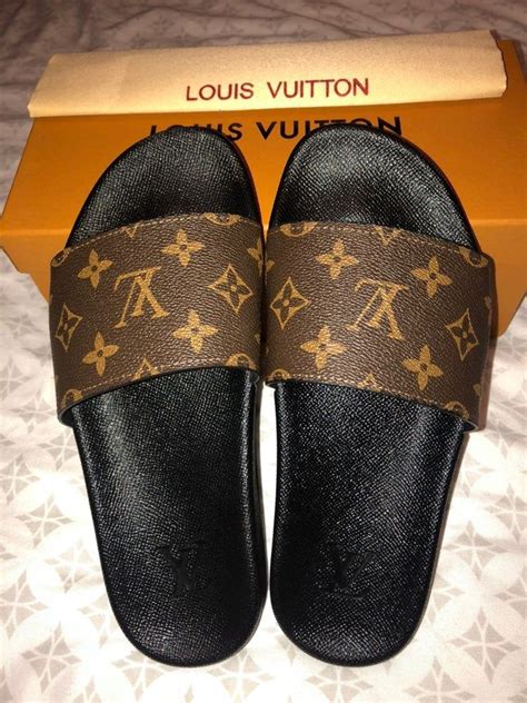 lv denim slides|louis vuitton slides with buckle.